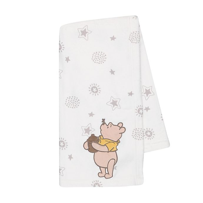 slide 1 of 5, Disney Winnie the Pooh Lux Applique Receiving Blanket - Beige, 1 ct