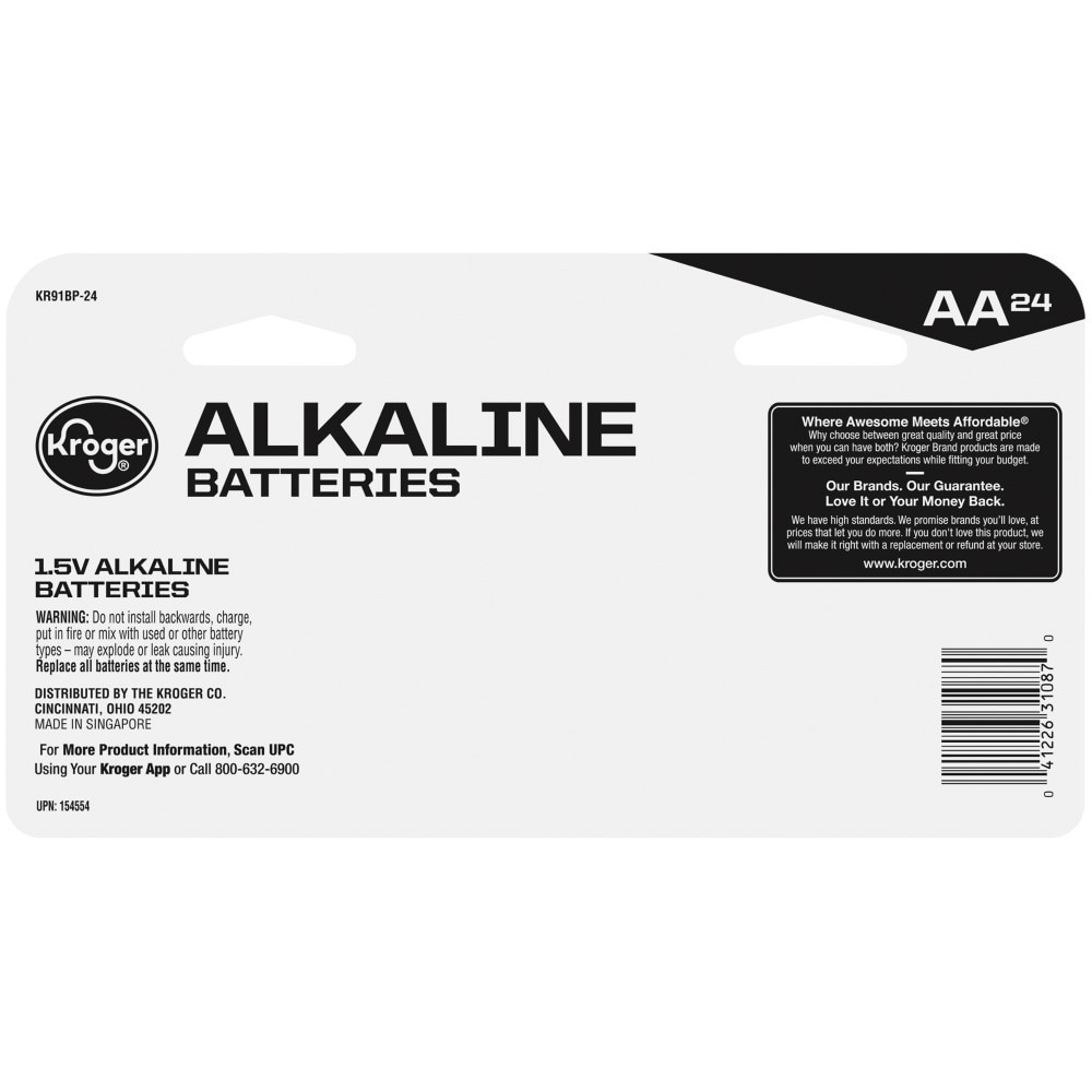 slide 2 of 2, Kroger Aa 1.5-Volt Alkaline Batteries, 24 ct