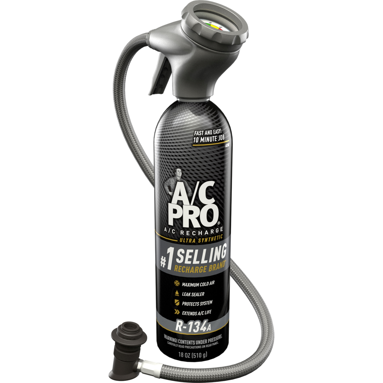 slide 1 of 2, Quest A/C Pro R-134a Refrigerant All-in-One Solution w/ Gauge, 20 oz