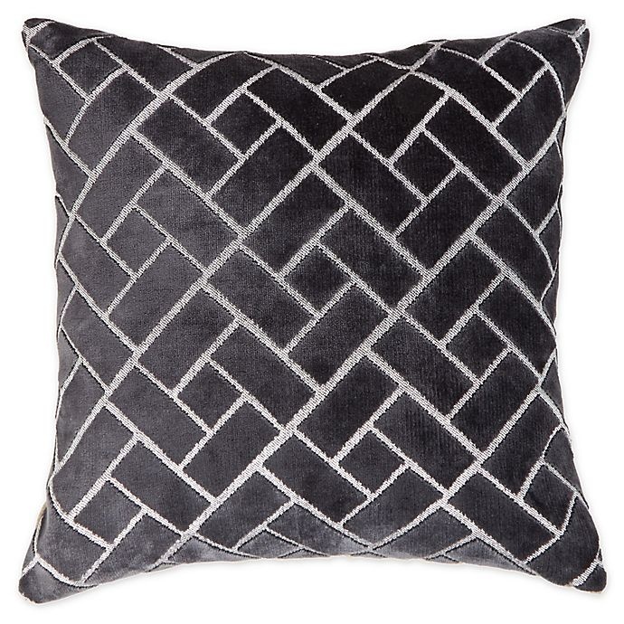 slide 1 of 1, Contempo Velvet Square Throw Pillow - Black, 1 ct