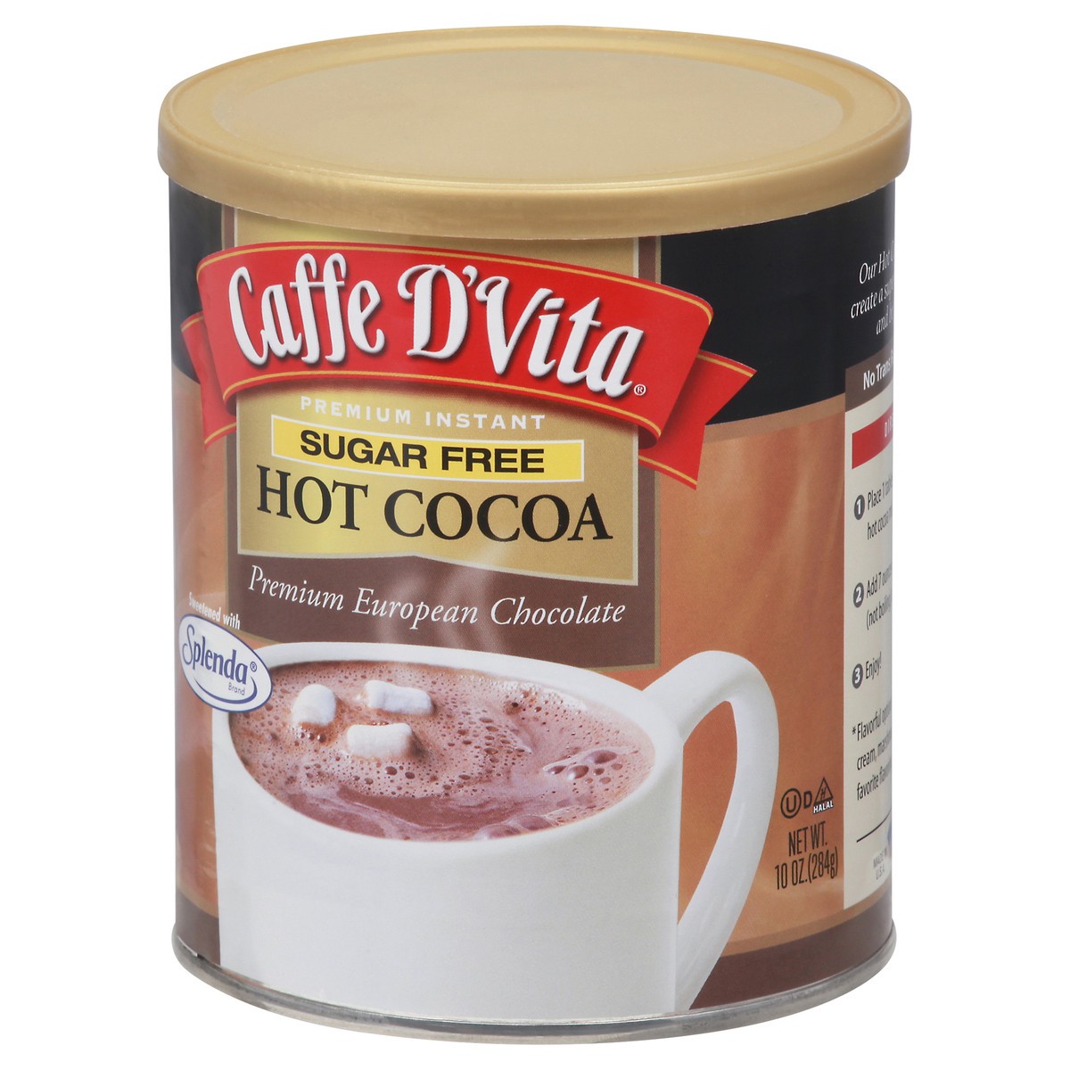 slide 3 of 9, Caffe D'Vita Premium Instant Sugar Free Hot Cocoa 10 oz, 10 oz