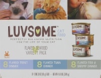 slide 1 of 1, Luvsome Flaked Seafood Variety Pack Cat Food, 72 oz