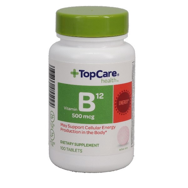 slide 1 of 9, Topcare Vitamin B12 500Mcg Tablets, 100 ct