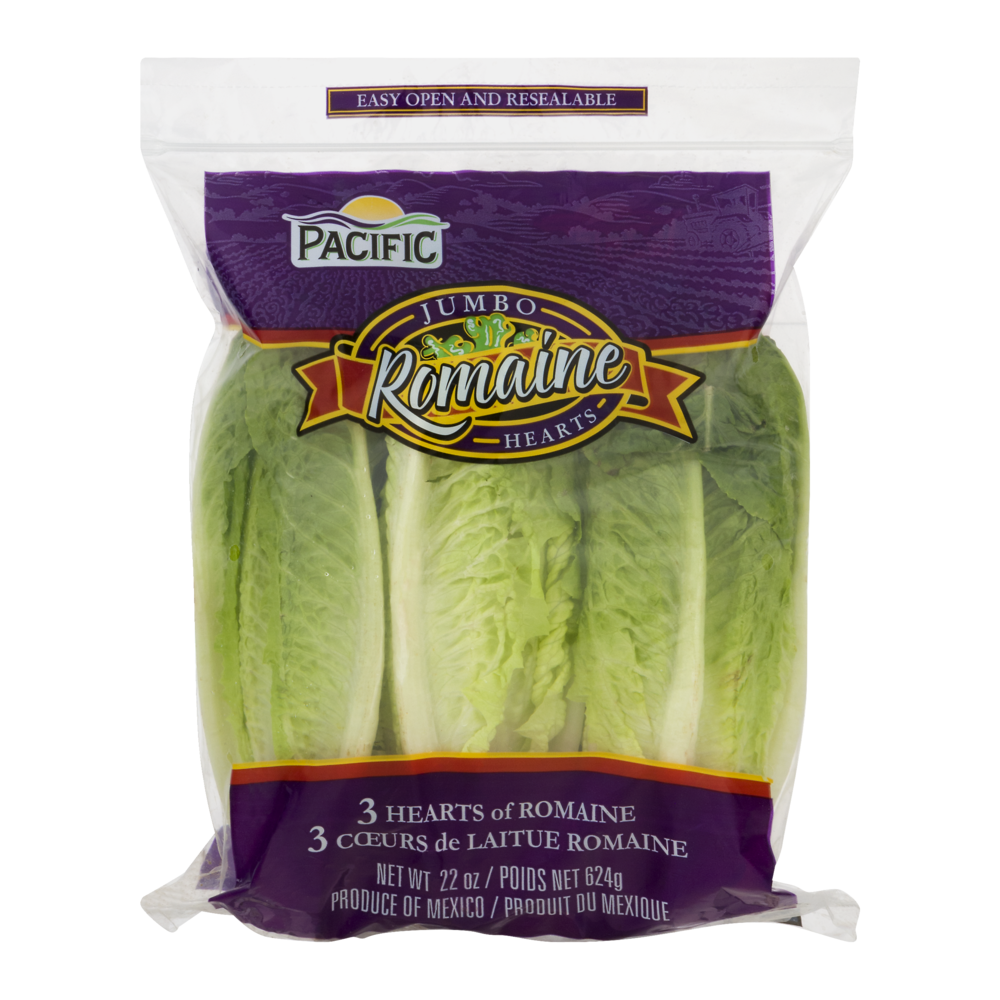 slide 1 of 1, Pacific Jumbo Romaine Hearts, 3 ct