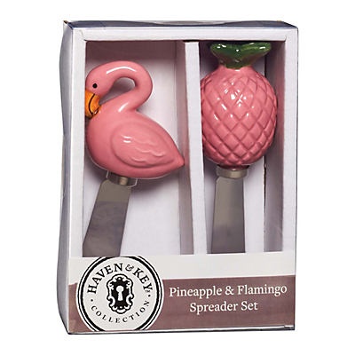 slide 1 of 1, Haven & Key Ceramic Pineapple Flamingo Spreader, 2 ct
