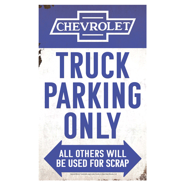 slide 1 of 1, Open Road Chevy Parking Metal Sign, 1 ct