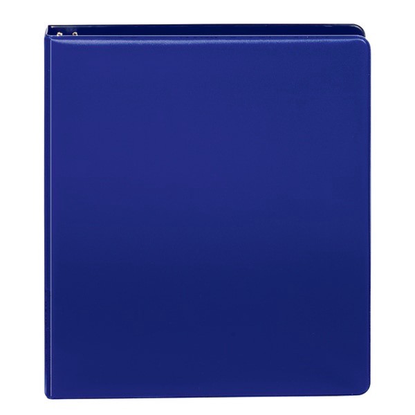 slide 3 of 5, Office Depot Brand Nonstick Round-Ring Binder, 1'' Rings, 64% Recycled, Blue, 1 in