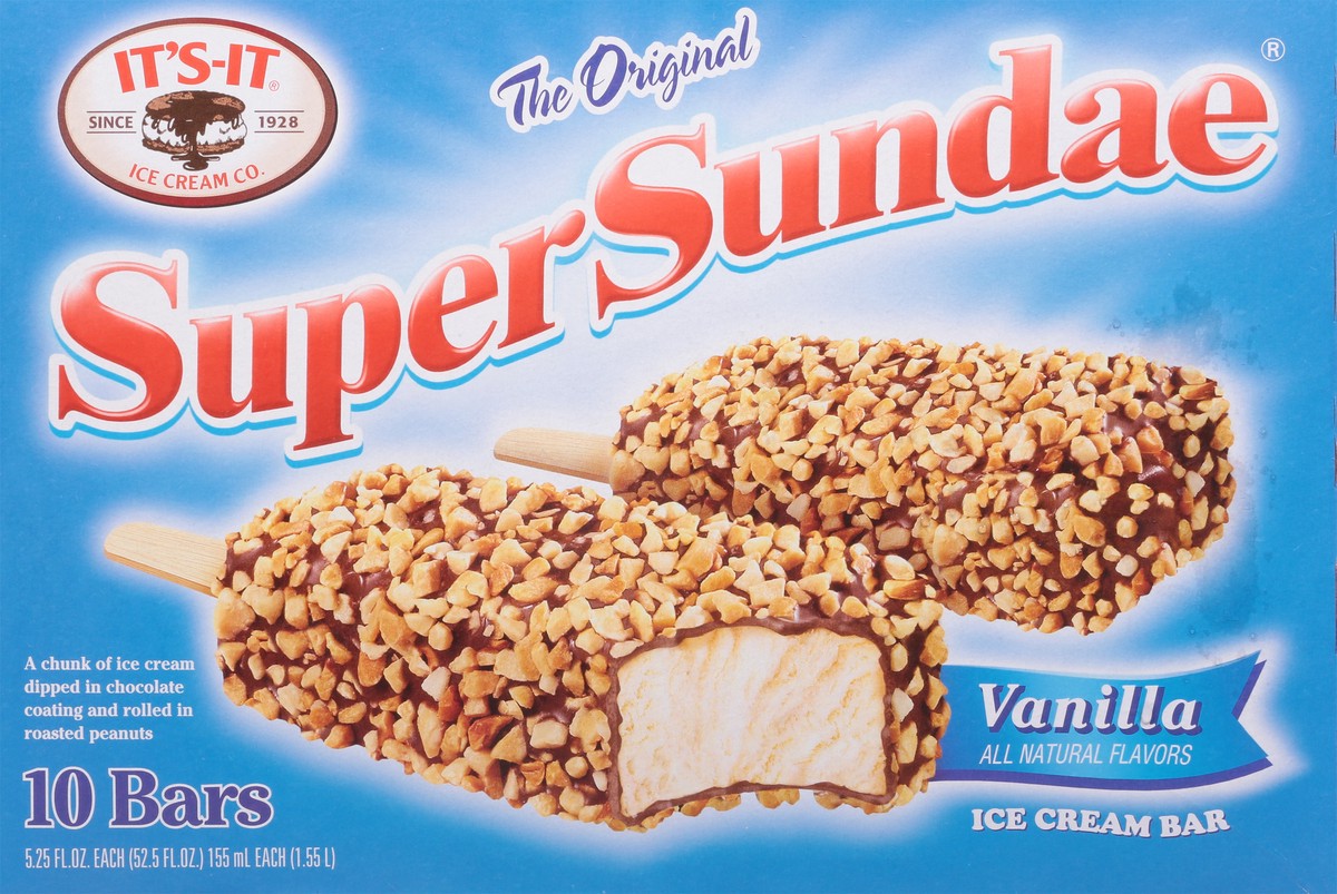 slide 3 of 9, It's-It Super Sundae Vanilla Ice Cream Bar 10 - 5.25 fl oz Bars, 10 ct