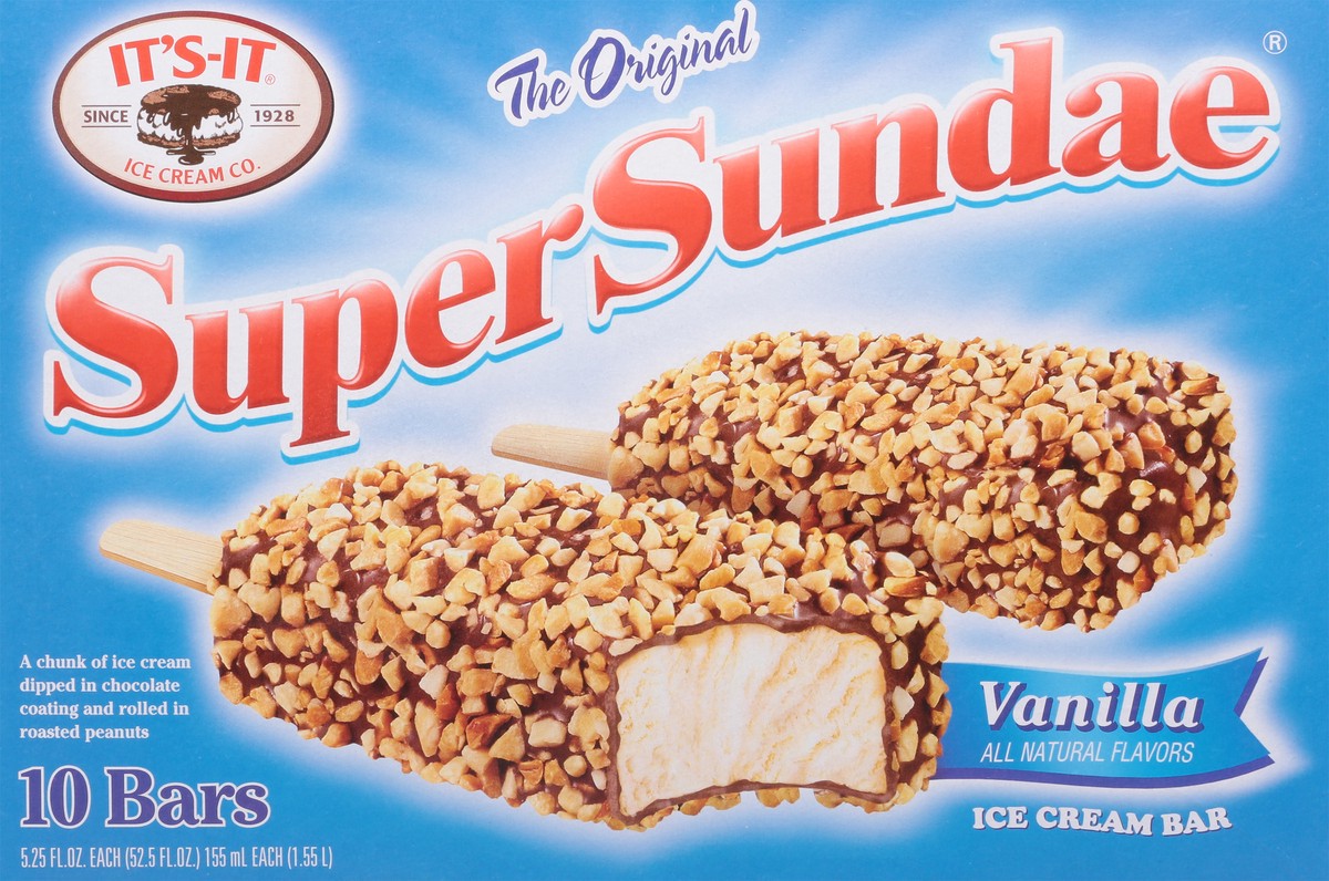 slide 5 of 9, It's-It Super Sundae Vanilla Ice Cream Bar 10 - 5.25 fl oz Bars, 10 ct