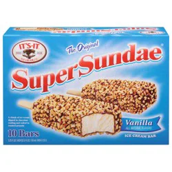 It's-It Super Sundae Vanilla Ice Cream Bar - 10 x 5.25 fl oz