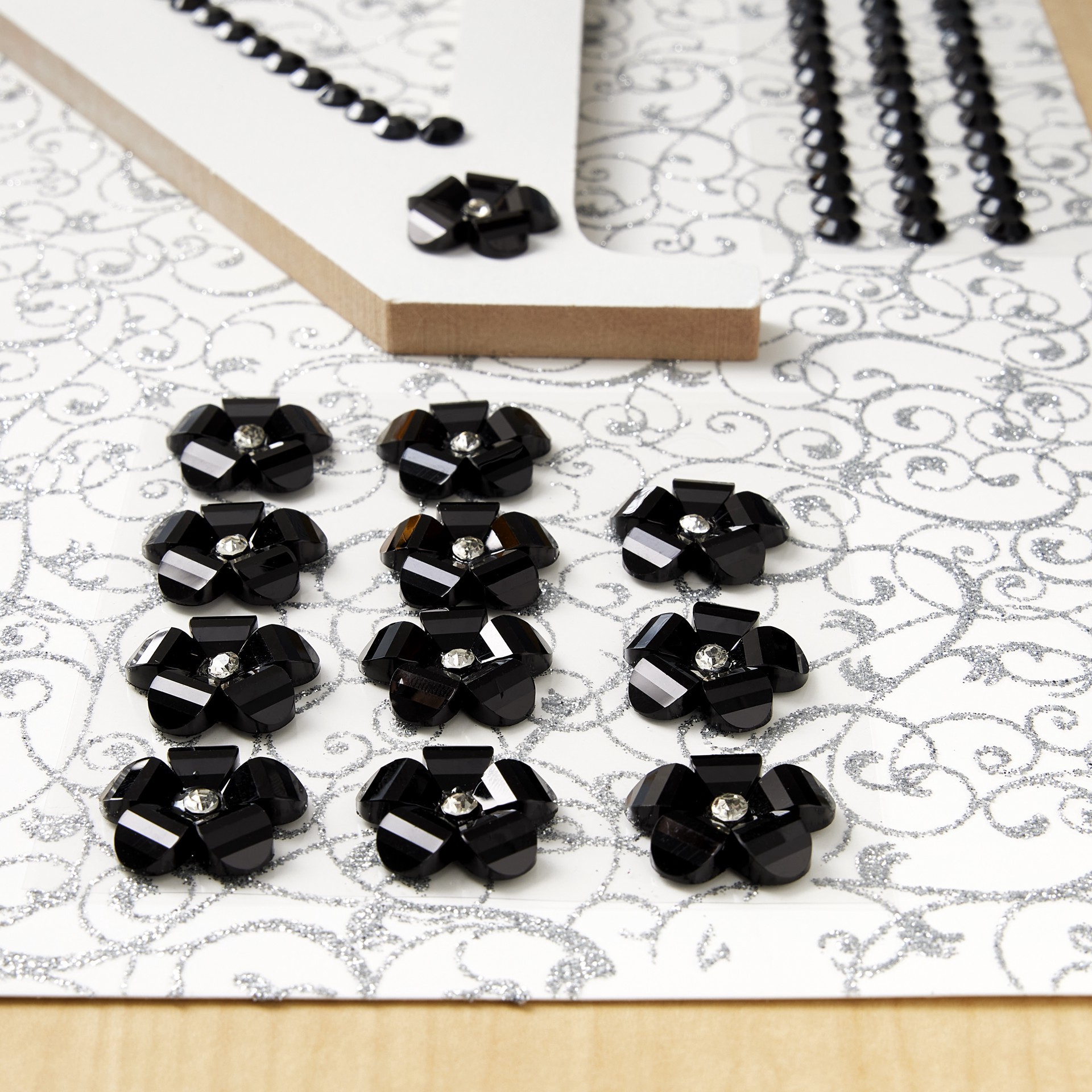 slide 2 of 3, Rhinestone Flowers By Recollections, 1 ct