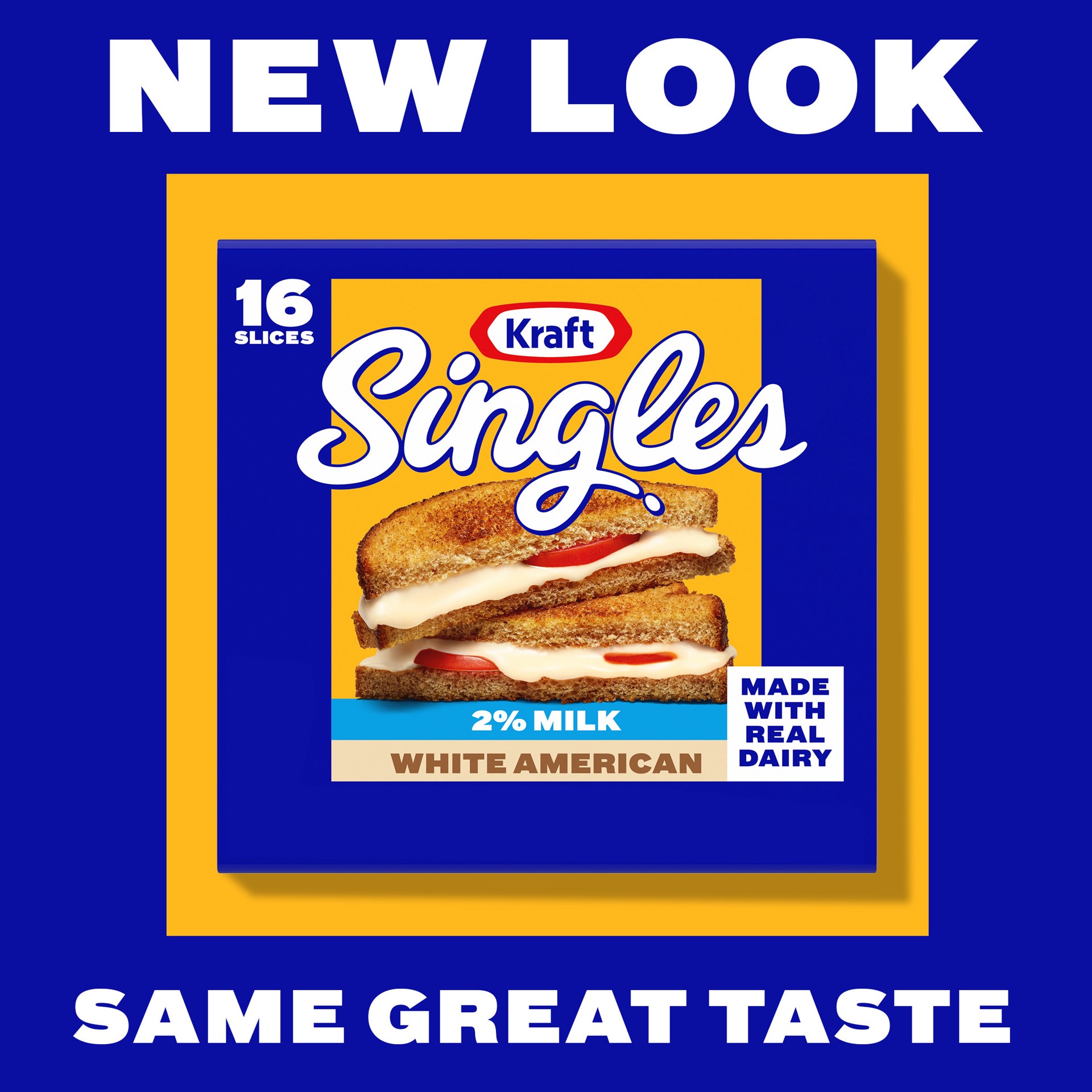 slide 2 of 5, Kraft Singles 2% White American Pasteurized Prepared Cheese Product Slices, 16 ct Pack, 16 ct