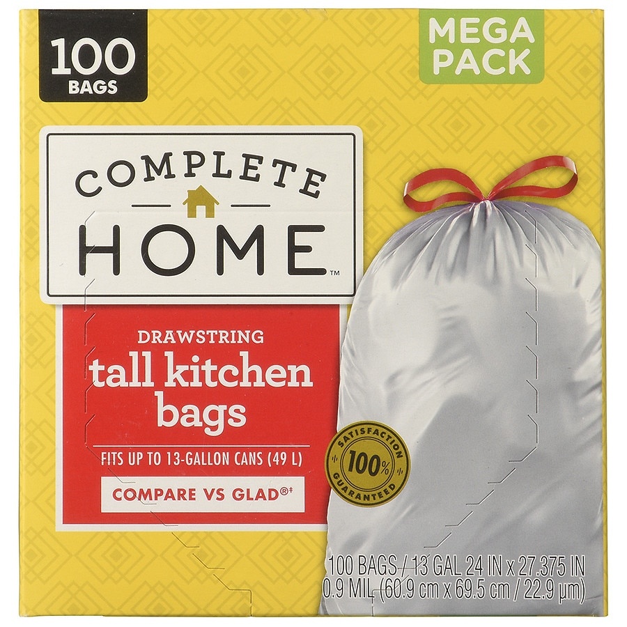 Walgreens Complete Home Tall Kitchen Trash Bags 100 ct Shipt