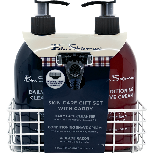 slide 1 of 1, Ben Sherman Shave Caddy Set With Razor, 3 Piece, 1 ct