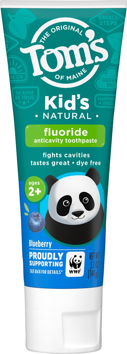 slide 4 of 7, Tom's Of Maine Kids Help Save The Animals Blueberry Anticavity Toothpaste, 5.1 oz
