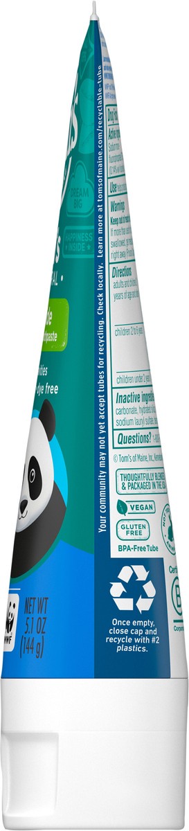 slide 6 of 7, Tom's Of Maine Kids Help Save The Animals Blueberry Anticavity Toothpaste, 5.1 oz