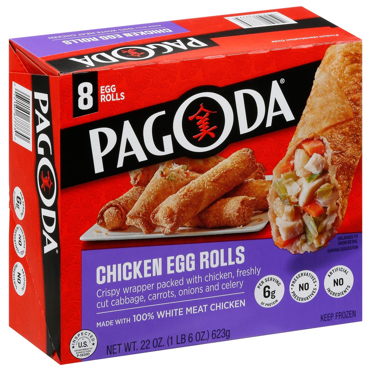 slide 2 of 9, Pagoda Express Chicken Egg Rolls 8 ea, 8 ct