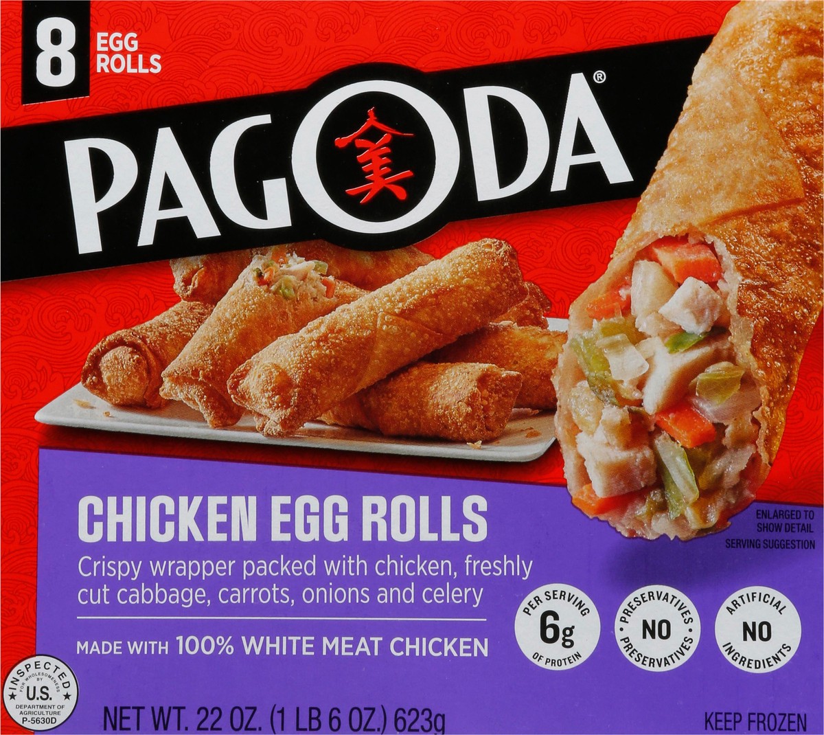 slide 6 of 9, Pagoda Express Chicken Egg Rolls 8 ea, 8 ct
