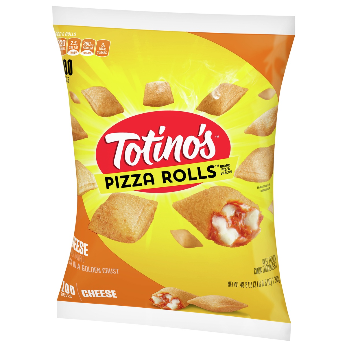 slide 6 of 9, Totino's Pizza Rolls, Cheese Flavored, Frozen Snacks, 48.85 oz, 100 ct, 100 ct