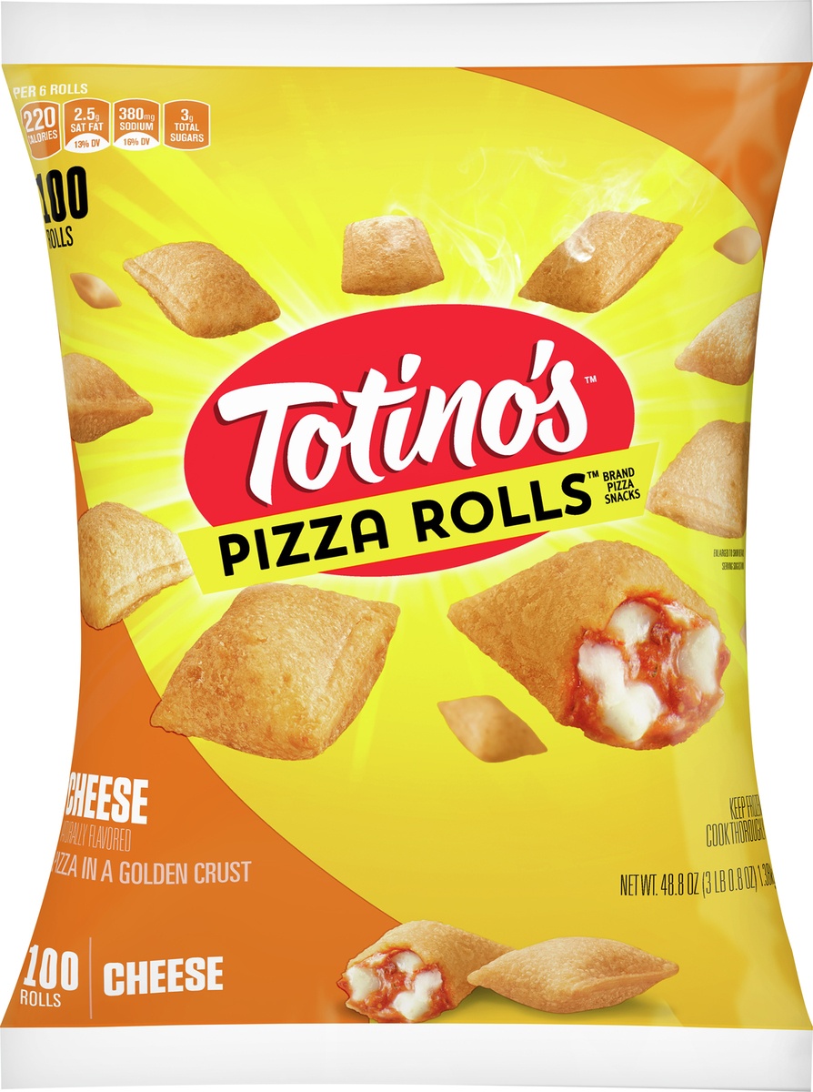 slide 8 of 9, Totino's Pizza Rolls, Cheese Flavored, Frozen Snacks, 48.85 oz, 100 ct, 100 ct