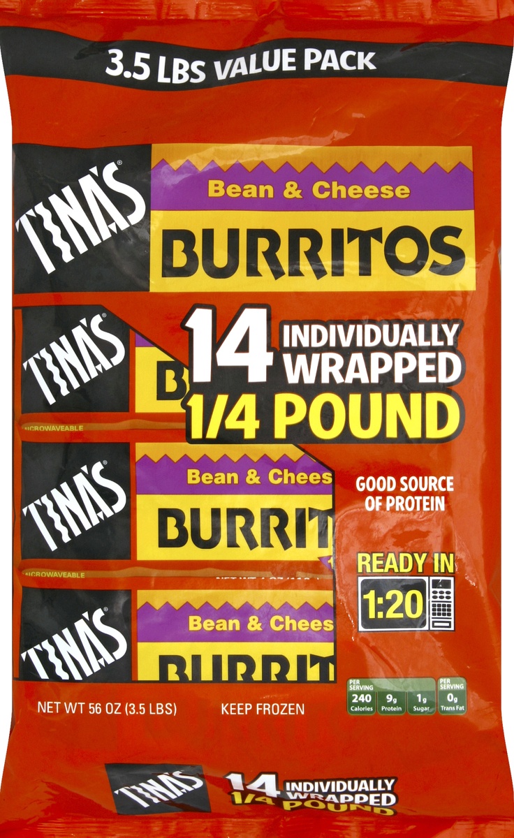 slide 3 of 5, Tina's Burritos 14 ea, 