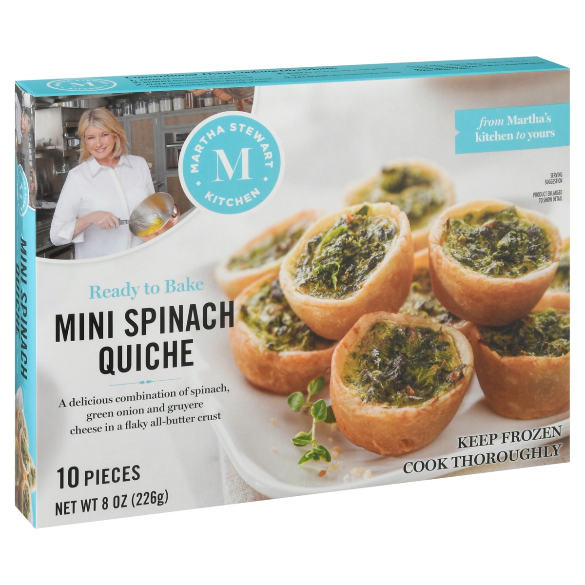 slide 2 of 9, Martha Stewart Kitchen Mini Spinach Quiche 10 10 10 ea Box, 10 ct