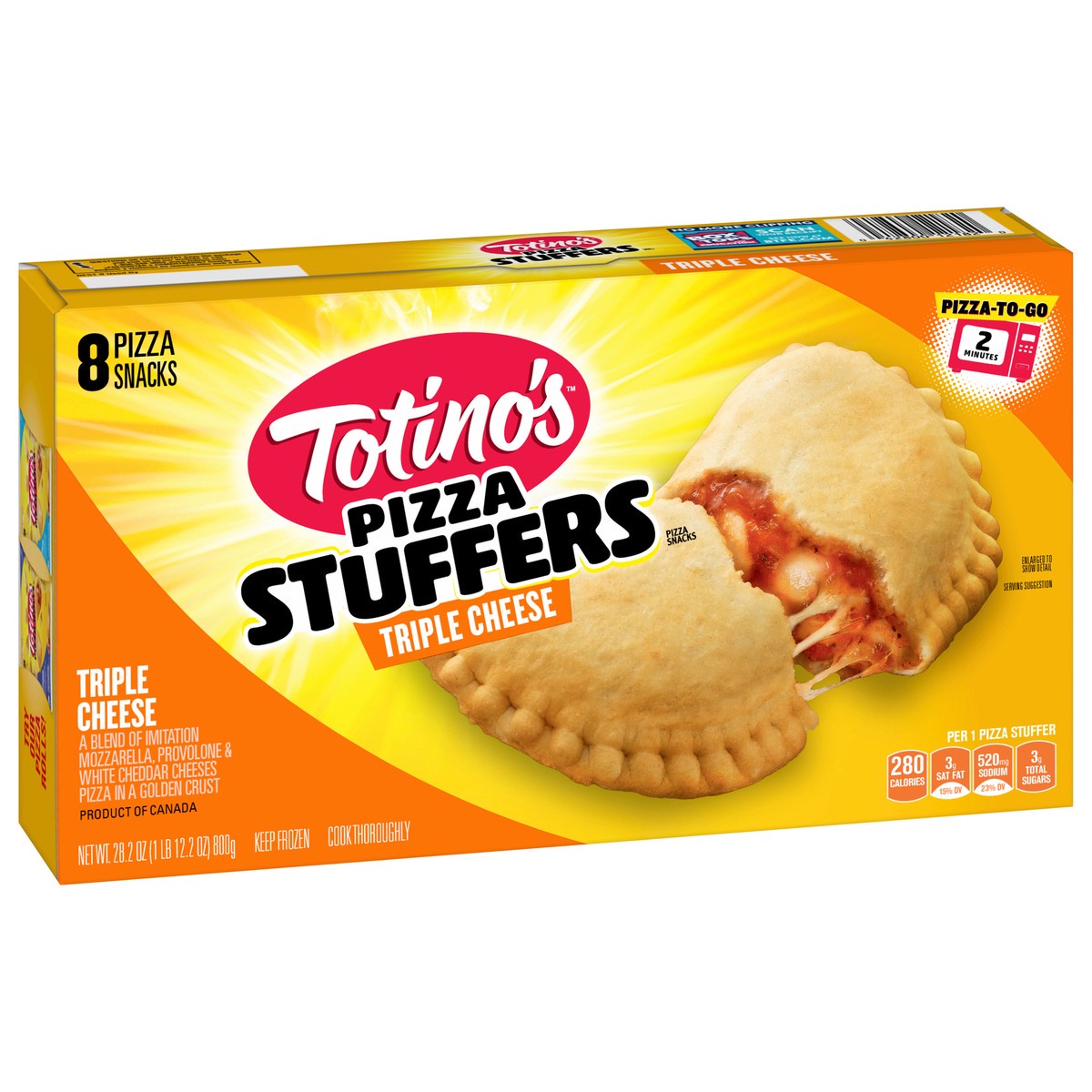 slide 2 of 9, Totino's Pizza Stuffers, Triple Cheese Flavored, Frozen Snacks, 8 ct, 8 ct