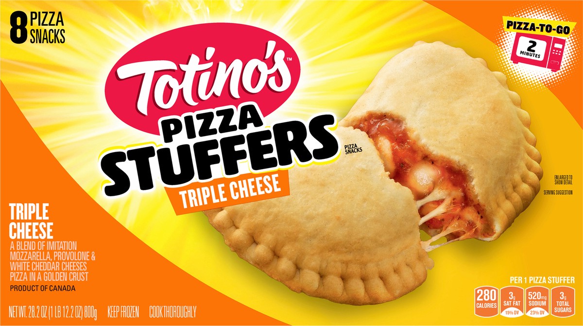 slide 6 of 9, Totino's Pizza Stuffers, Triple Cheese Flavored, Frozen Snacks, 8 ct, 8 ct