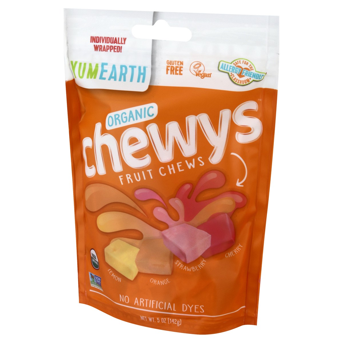 slide 6 of 9, YumEarth Chewys Organic Lemon Orange Strawberry Cherry Fruit Chews 5 oz, 1 ct