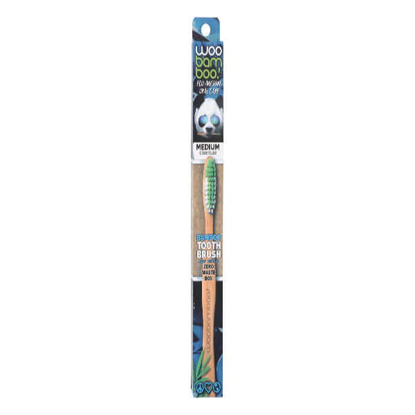slide 1 of 1, WooBamboo Medium Bristles Bamboo Toothbrush 1 ea, 1 ct