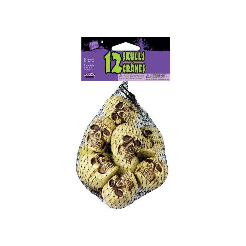 slide 1 of 1, Fun World Bag of Skull Heads, 12 ct
