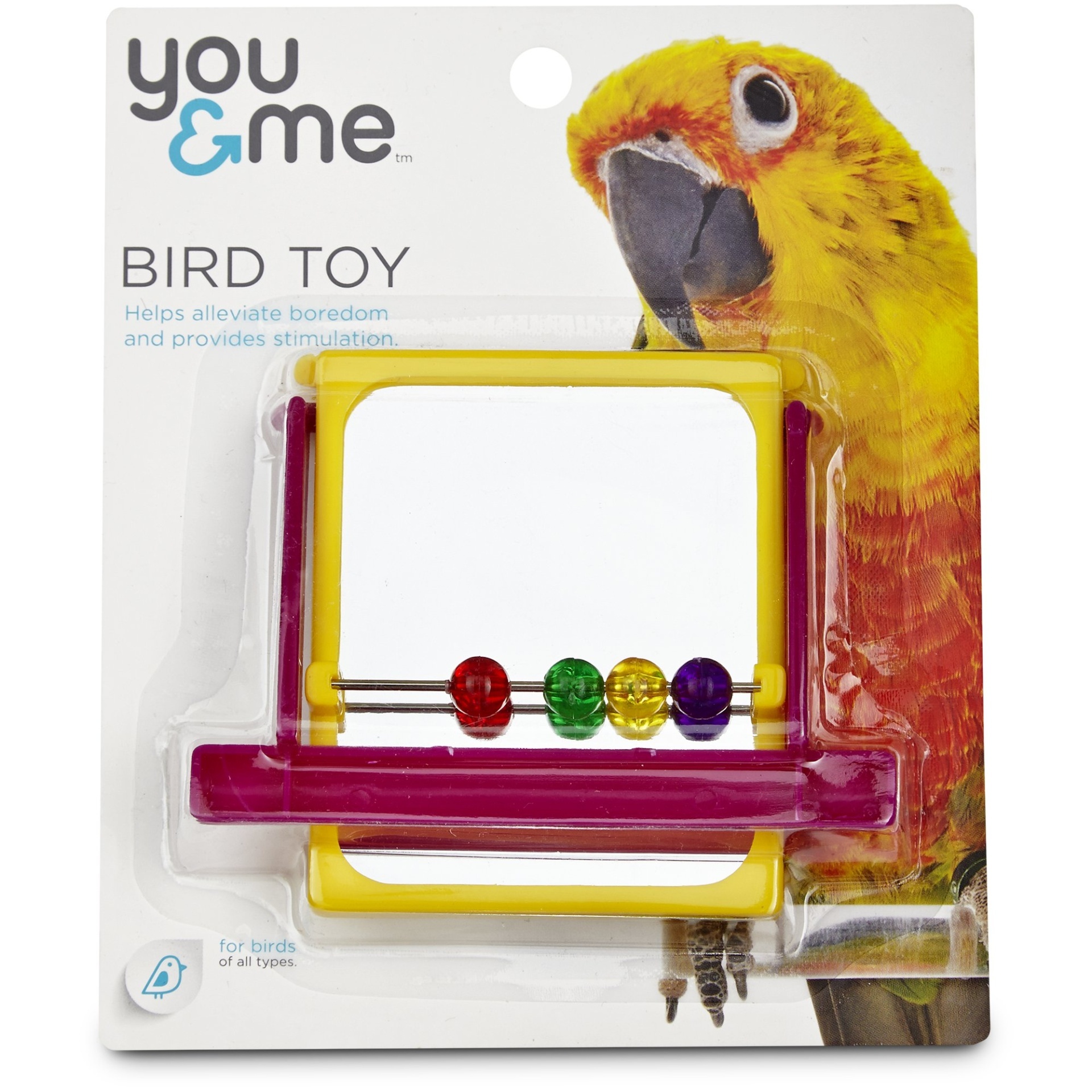 slide 1 of 1, You & Me Mirrored Bead Bird Toy, 1 ct