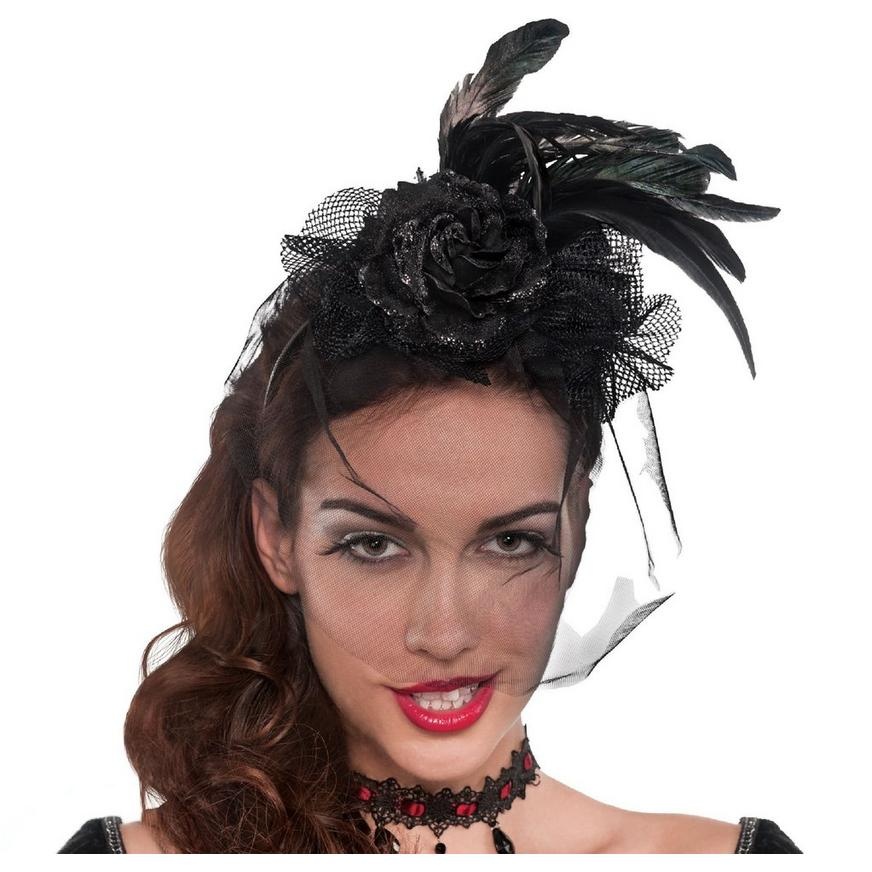 slide 1 of 1, Party City Black Gothic Fascinator, 1 ct