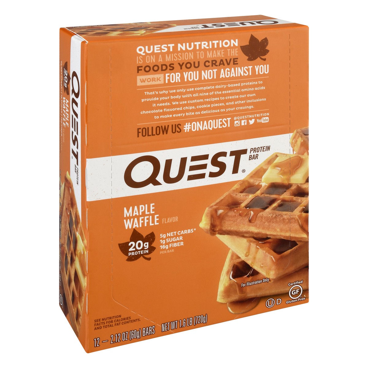 slide 6 of 13, Quest Maple Waffle Flavor Protein Bar 12 ea, 12 ct