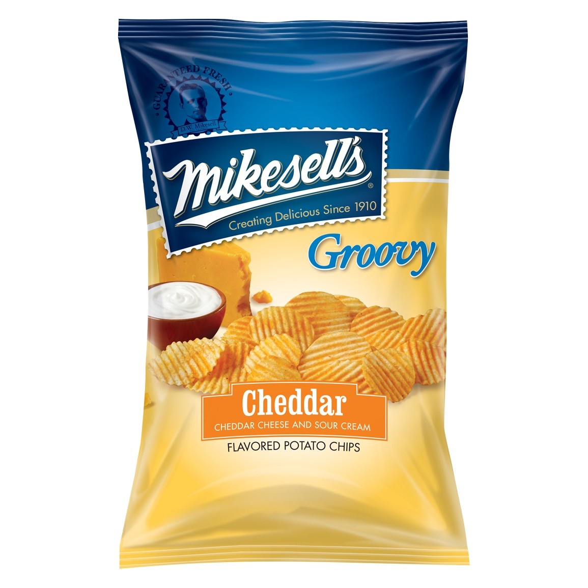 slide 1 of 1, Mikesell's Mike Sell's Cheddar & Sour Cream Potato Chips - 10oz, 10 oz