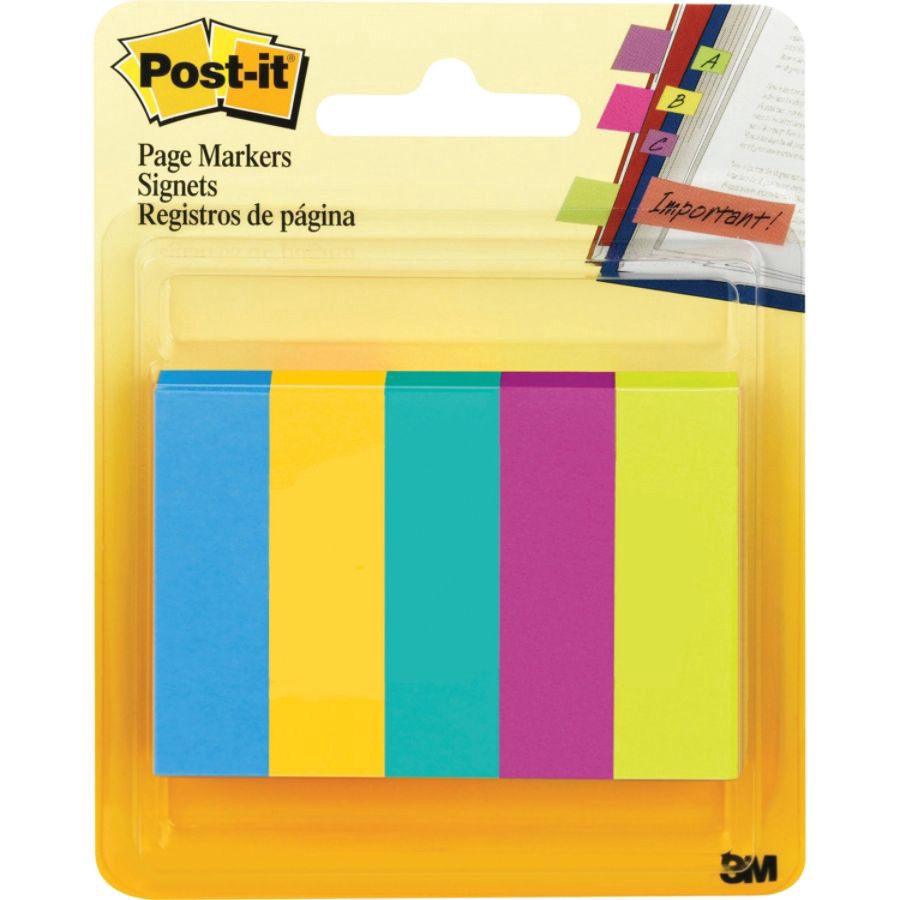 slide 5 of 6, Post-it Page Markers - Multi-Color, 5 ct; 0.5 in x 2 in