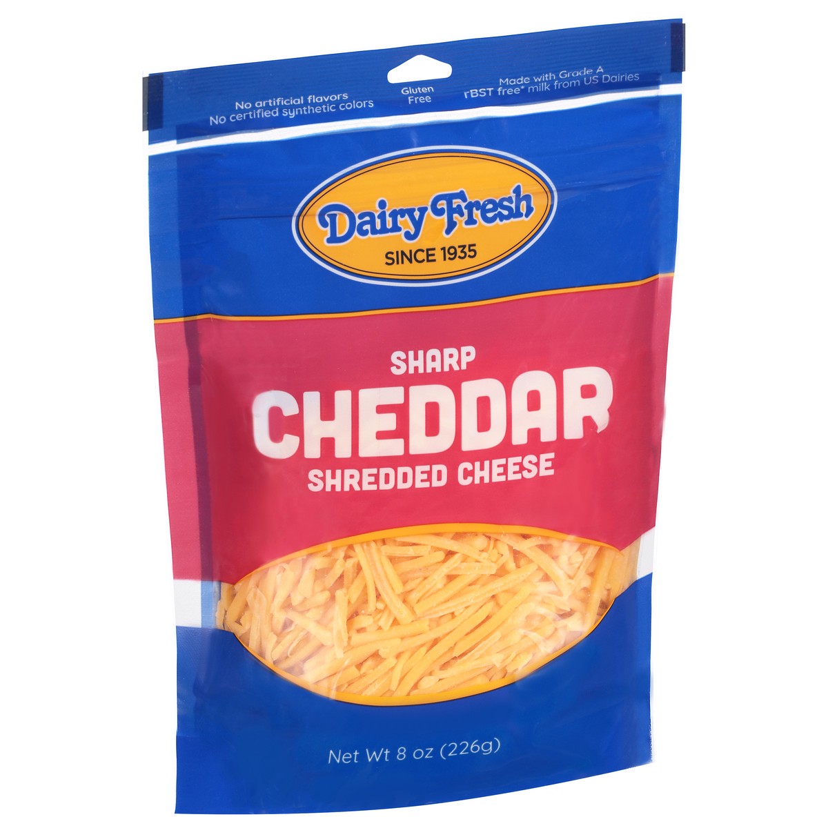 slide 2 of 9, Dairy Fresh Shredded Sharp Cheddar 8 Oz, 8 oz