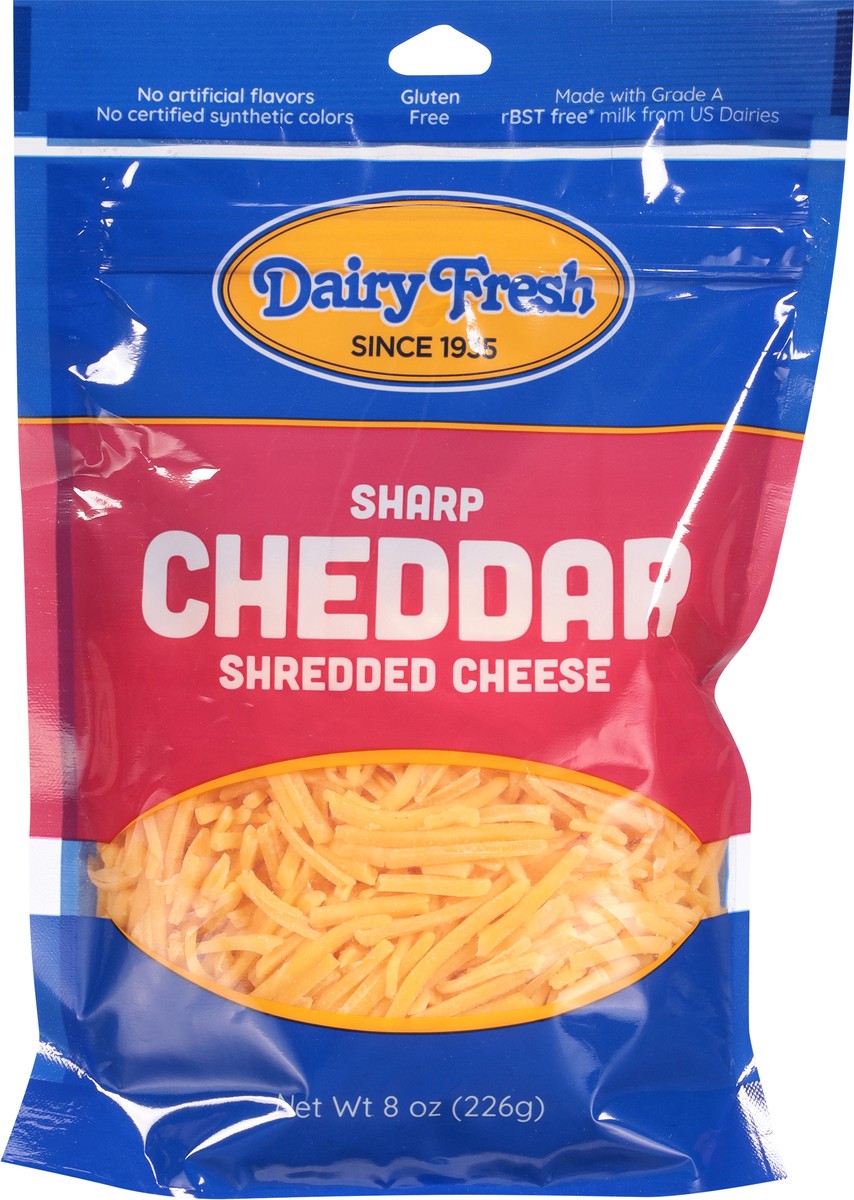 slide 4 of 9, Dairy Fresh Shredded Sharp Cheddar 8 Oz, 8 oz