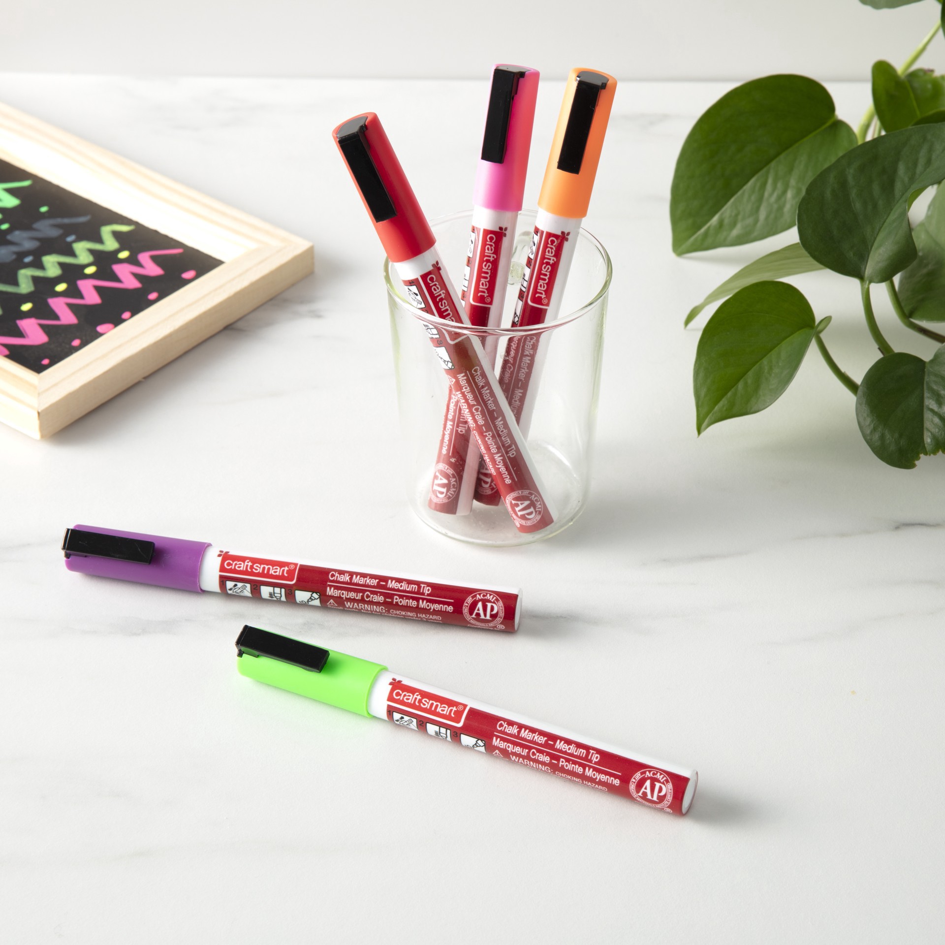 slide 5 of 9, Festival Chalk Marker Set By Craft Smart, 5 wet-erasable markers