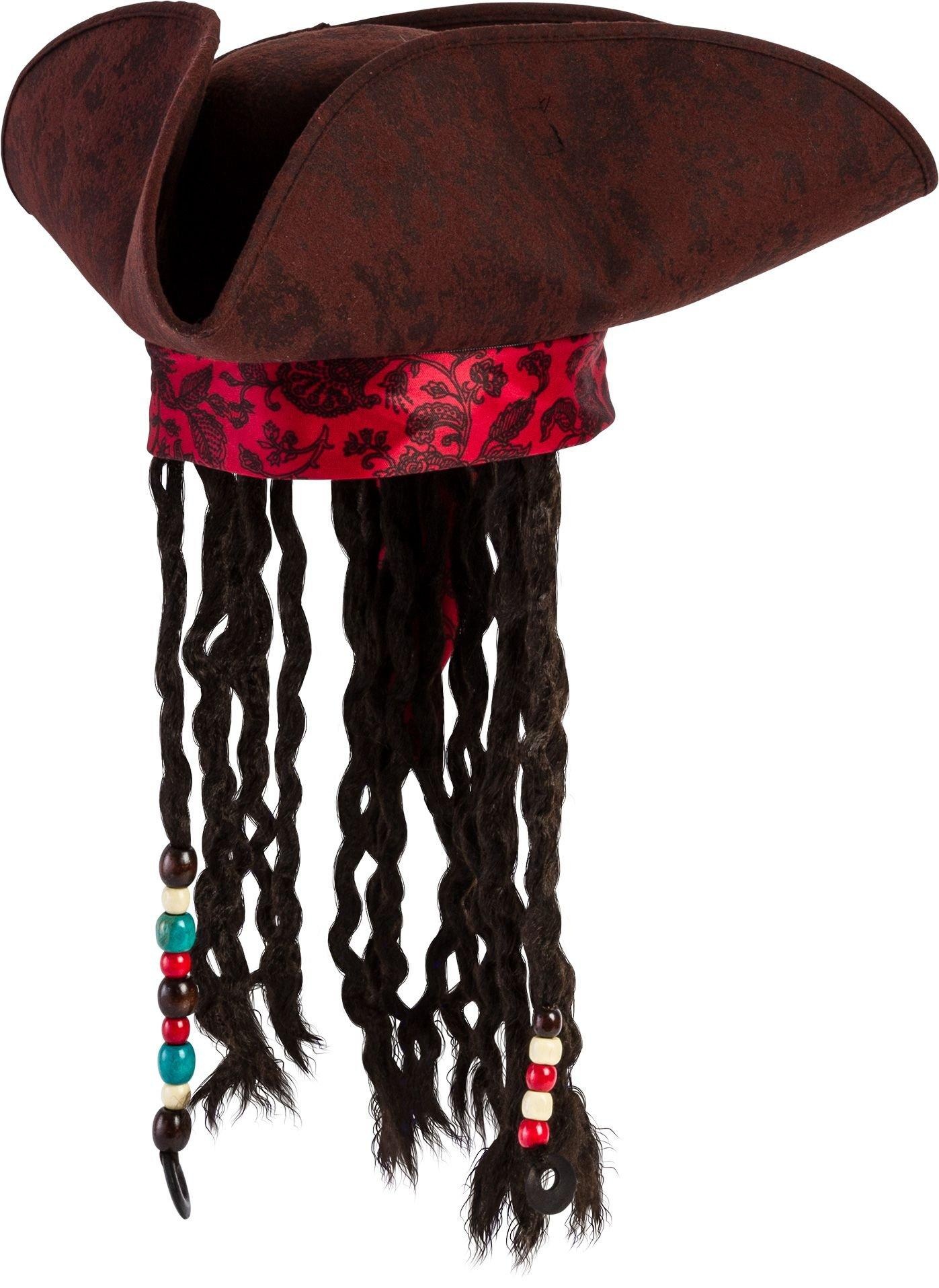 slide 1 of 1, Party City Pirates of the Caribbean Hat With Braids, 1 ct