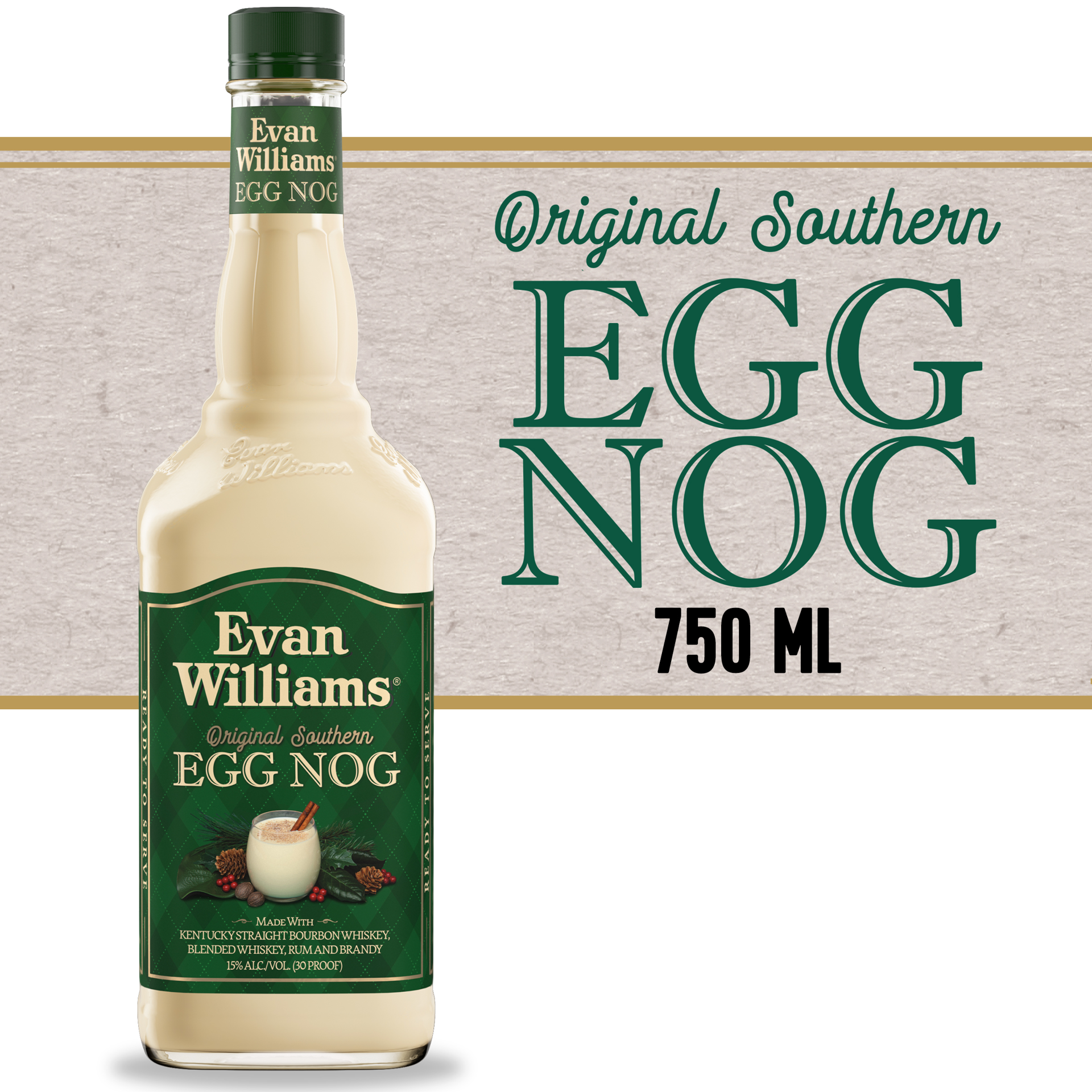 slide 2 of 3, Evan Williams Nog, 750 ml