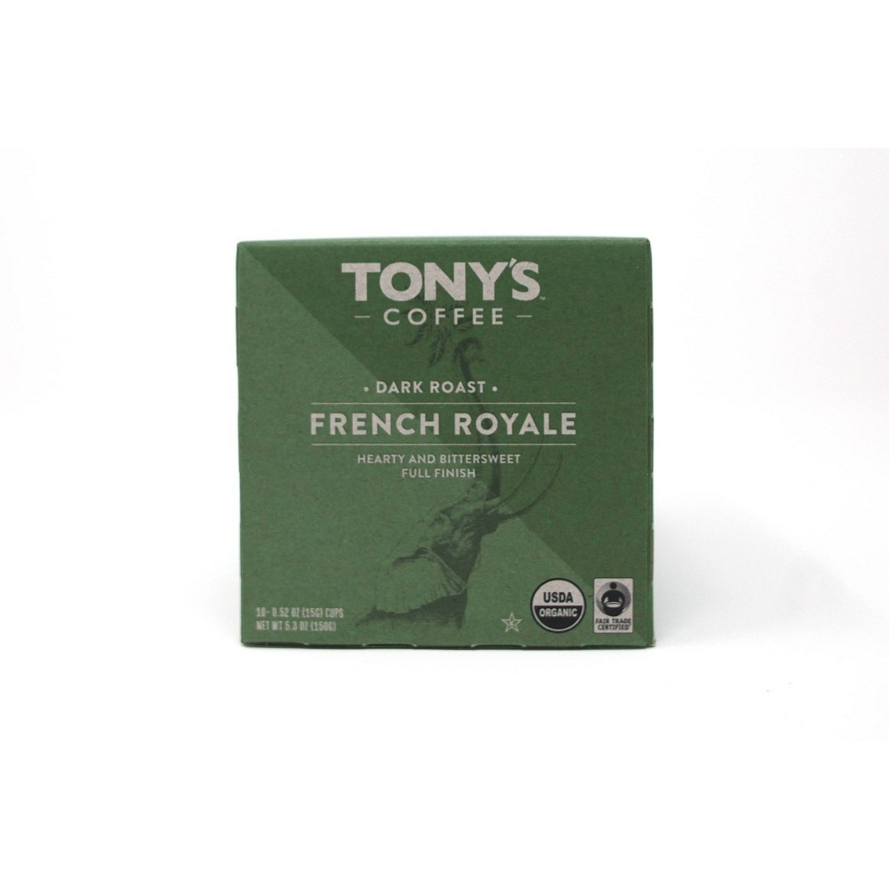 slide 3 of 4, Tony's Coffee French Royale Dark Roast Coffee - Single Serve Cups, 10 ct