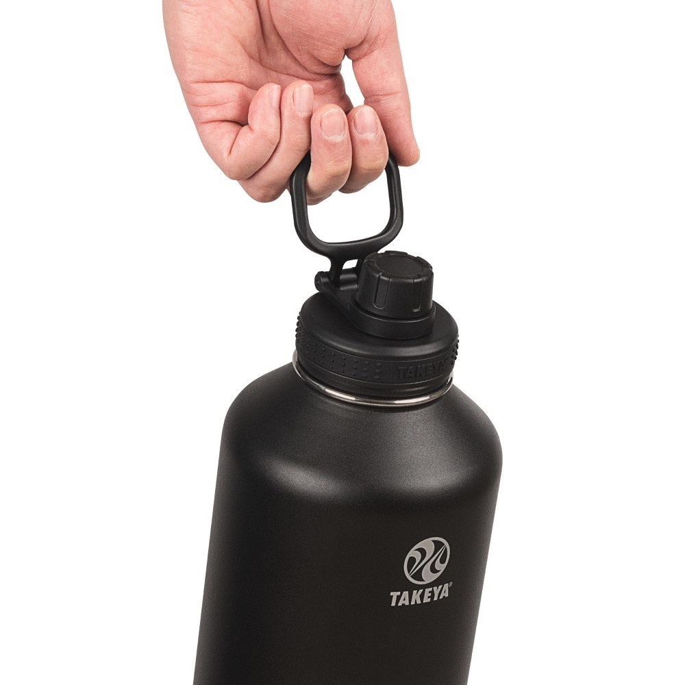 slide 4 of 5, Takeya Actives Insulated Stainless Steel Water Bottle with Spout Lid - Black, 64 oz