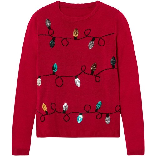 slide 1 of 1, Pepperts!® girl's holiday sweater, red, 1 ct