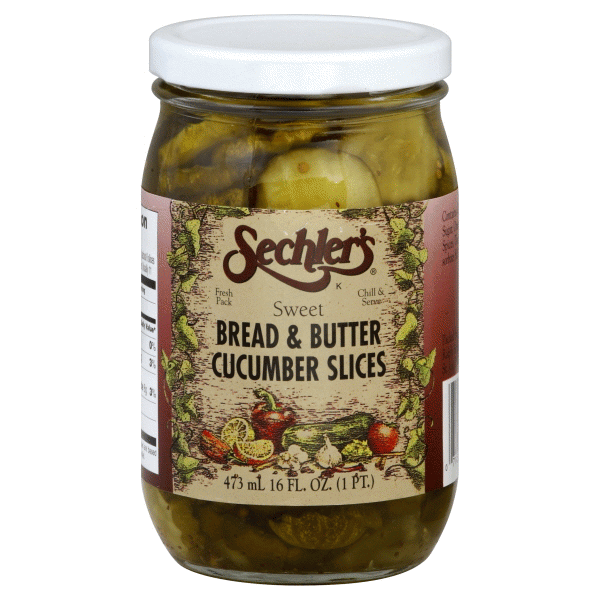 slide 1 of 2, Sechler's Pickle Bread & Butter Slices, 16 oz