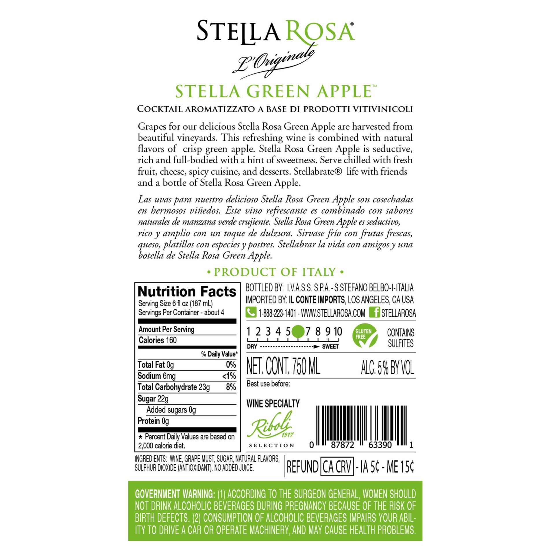 slide 8 of 9, Stella Rosa Green Apple Semi-Sweet White Wine 750 ml, 750 ml