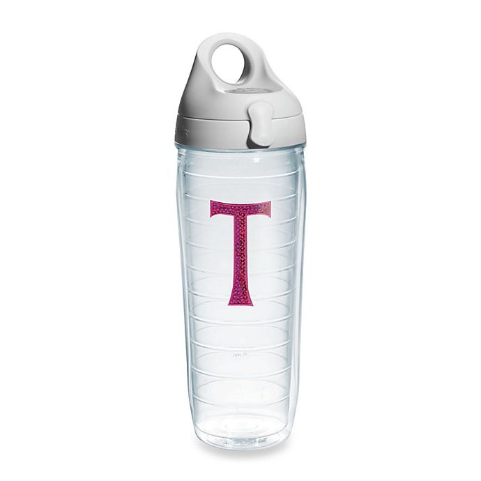 slide 1 of 1, Tervis Sequined Letter T'' Emblem Water Bottle'', 24 oz