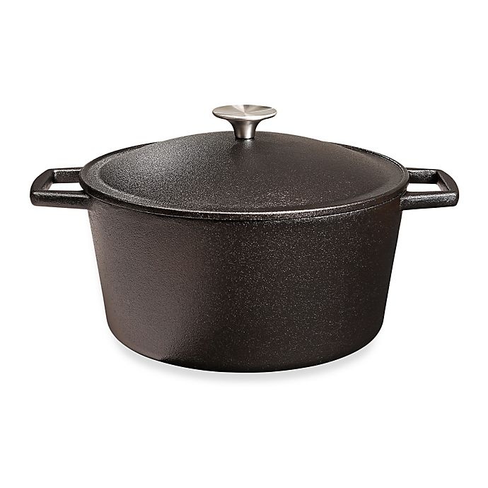 slide 1 of 9, Artisanal Kitchen Supply Pre-Seasoned Cast Iron Dutch Oven - Black, 5.5 qt