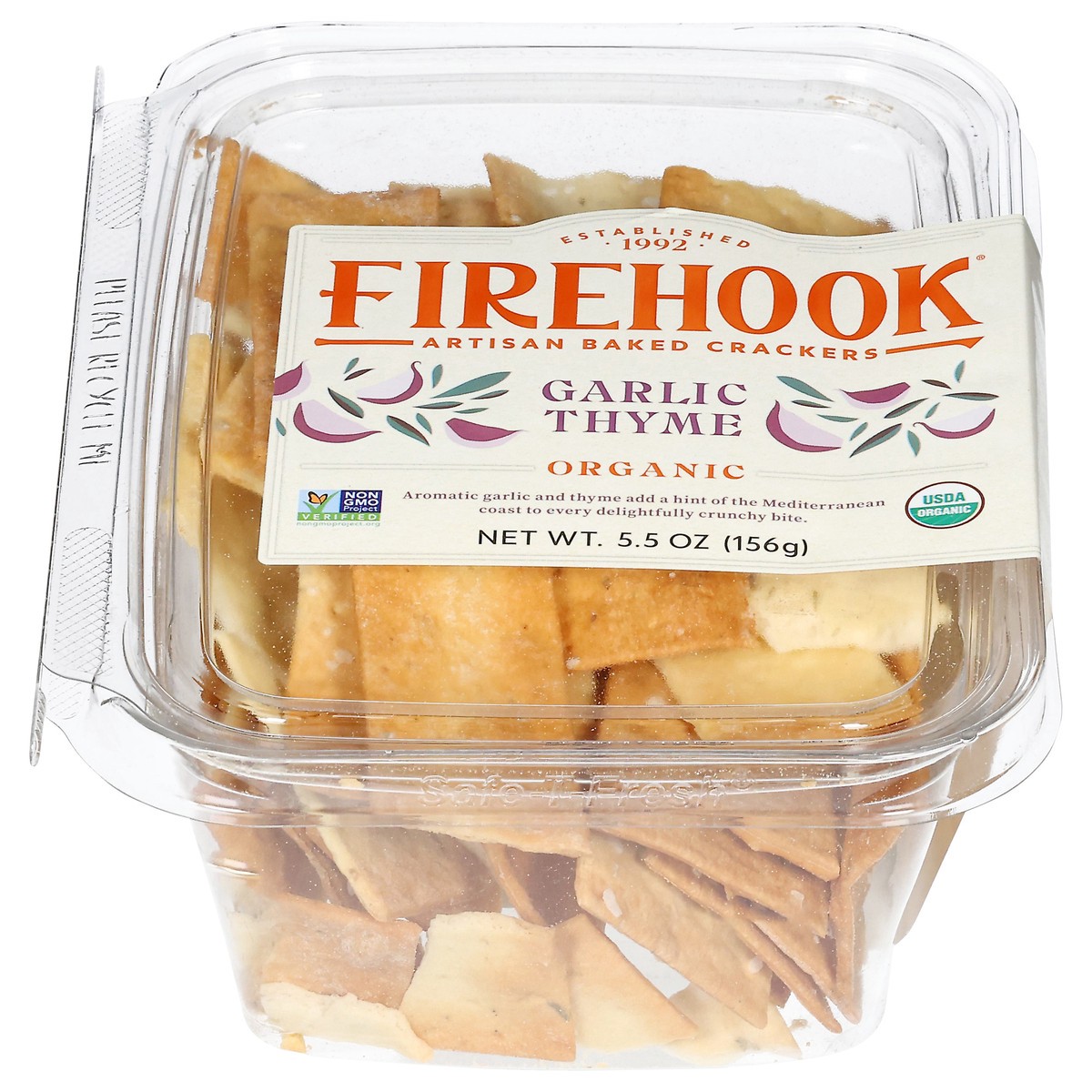 slide 1 of 14, Firehook Organic Garlic Thyme Artisan Baked Crackers 5.5 oz, 5.5 oz