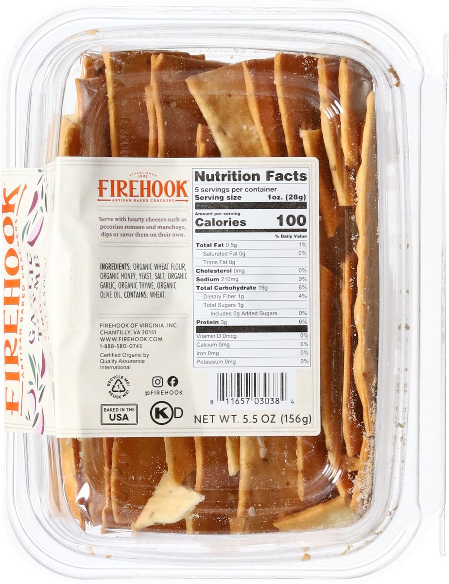 slide 14 of 14, Firehook Organic Garlic Thyme Artisan Baked Crackers 5.5 oz, 5.5 oz